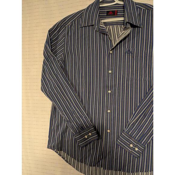Robe Di Kappa Stylish Striped Button-Up Shirt Mens XL Blue White - Picture 5 of 13